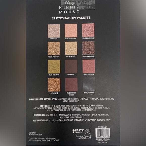 Disney Minnie Mouse Eyeshadow Palette 12 Shades Bow Design & Mirror NWT - Picture 4 of 4